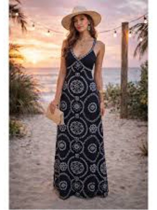 INC International Concepts Dresses & Skirts - INC International Concepts Black Metallic Embroidered Maxi Dress